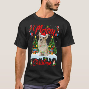 Corgi Hond Licht Kerstboom Kerstman Corgi Kerstmis T-shirt