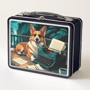 Corgi-hond met glanzende vacht en een heren vintag