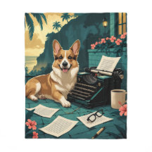Corgi-hond met glanzende vacht en een heren vintag