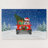 Corgi-hond met kerstcadeaus legpuzzel (Horizontaal)