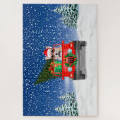 Corgi-hond met kerstcadeaus legpuzzel (Verticaal)