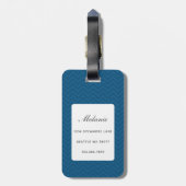 Corgi hond met kroon donkerblauwe achtergrond bagagelabel (Achterkant verticaal)