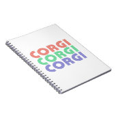 Corgi Hond Modernekleurige Tekst Notitieboek (Rechterzijde)