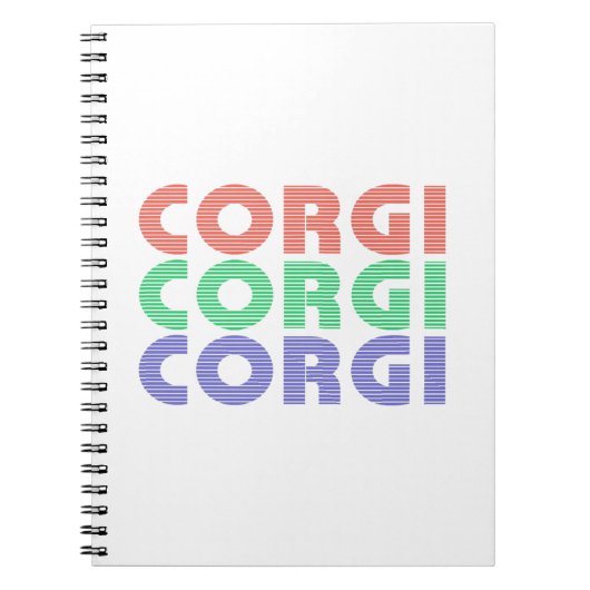 Corgi Hond Modernekleurige Tekst Notitieboek (Voorkant)