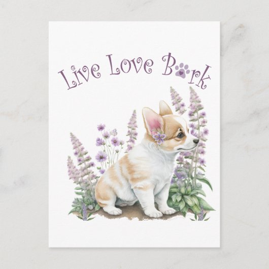 Corgi-hond Moeder Bloem Briefkaart (Voorkant)