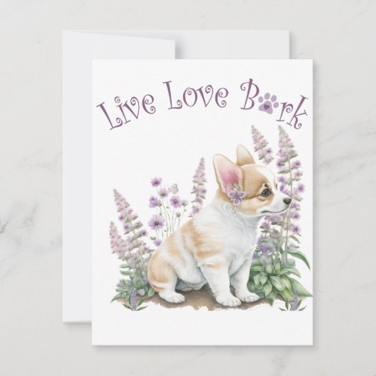 Corgi Hond Moeder Bloemstuk Notitiekaartje (Voorkant)