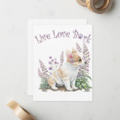 Corgi Hond Moeder Bloemstuk Notitiekaartje (Voorkant / Achterkant in situ)