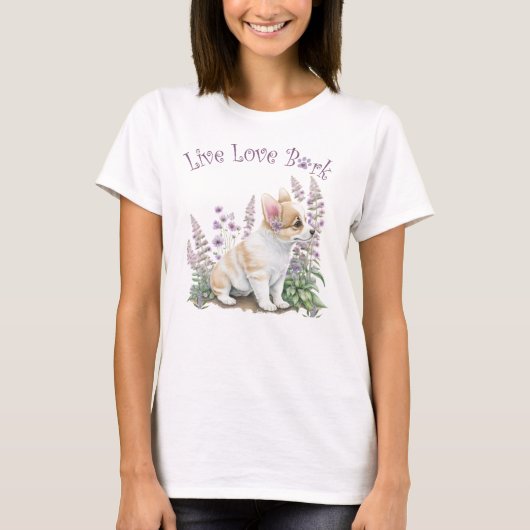 Corgi Hond Moeder Bloemstuk T-shirt (Voorkant)