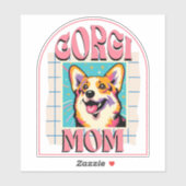 Corgi Hond Moeder Pop Art Sticker (Vel)