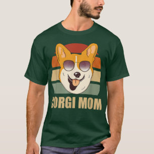 Corgi-hond Moeder Vintage Retro Zonsondergang Mooi T-shirt
