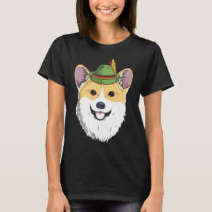 Corgi Hond Oktoberfest Duitse Beierse Alpen Hoed F T-shirt