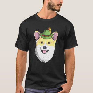 Corgi Hond Oktoberfest Duitse Beierse Alpen Hoed F T-shirt