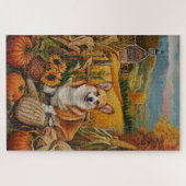 Corgi Hond Oogst Dankdag Legpuzzel (Horizontaal)