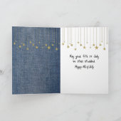 Corgi-hond op 4 juli met blauwe jeanshorts kaart (Binnen)