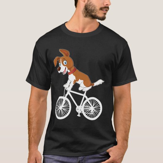 Corgi-hond op fiets Mtb fietsen T-shirt (Voorkant)