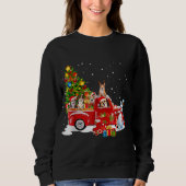 Corgi Hond Op Rode Vrachtwagen Kerstpyjama Grappig Trui (Voorkant)