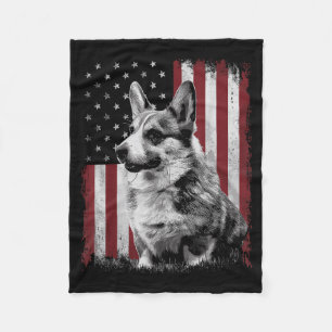 Corgi Hond Papa Mama Amerika 4 juli Patriottisch Fleece Deken