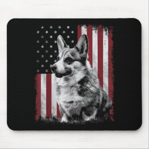 Corgi Hond Papa Mama Amerika 4 juli Patriottisch Muismat