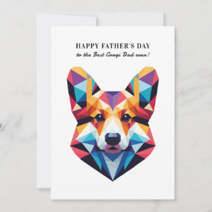 Corgi Hond Papa Moderne Gepersonaliseerde Vaderdag Feestdagenkaart