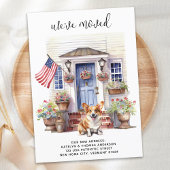 Corgi Hond Patriottisch Gepersonaliseerd Huisdier  Aankondiging