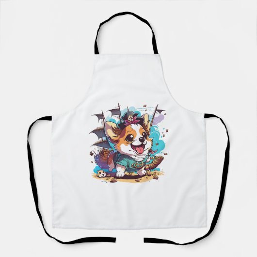 Corgi Hond Piraat Schort (Voorkant)
