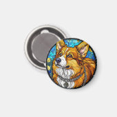 Corgi Hond Portret Magneet (Voorkant / Achterkant)