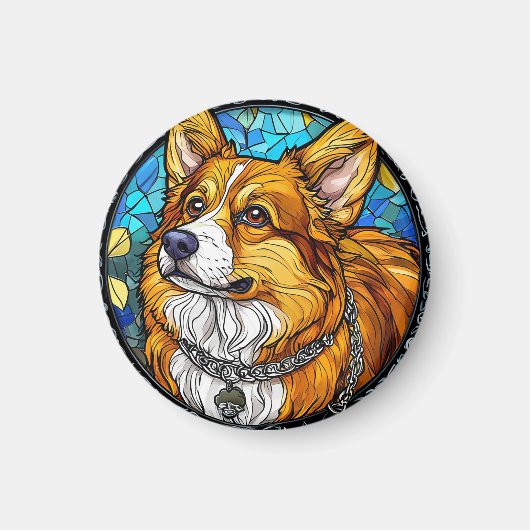 Corgi Hond Portret Magneet (Voorkant)