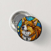 Corgi Hond Portret Ronde Button 3,2 Cm (Voorkant /achterkant)