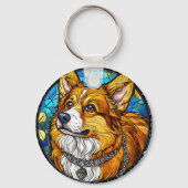 Corgi Hond Portret Sleutelhanger (Achterkant)