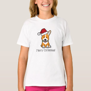 Corgi hond puppy Pembroke Welsh Kerstman hoed T-shirt