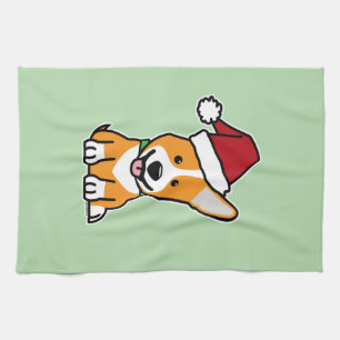 Corgi hond puppy Pembroke Welsh Kerstmis Kerstman Theedoek