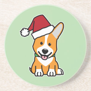 Corgi hond puppy Pembroke Welsh Kerstmis Sinterkla Zandsteen Onderzetter