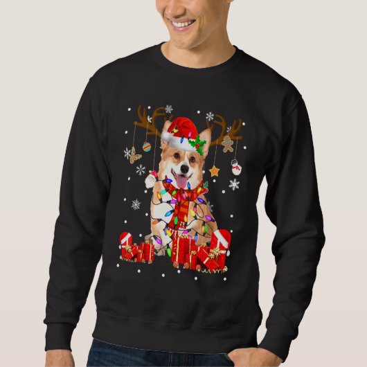 Corgi Hond Rendier Kerst Lichte Hond Trui (Voorkant)