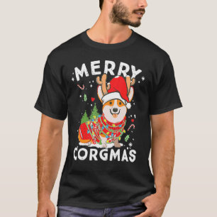 Corgi Hond Rendier Prettig Corgmas Kerstman Corgi T-shirt