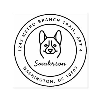 Corgi hond retour adres stempel zelf-inkt