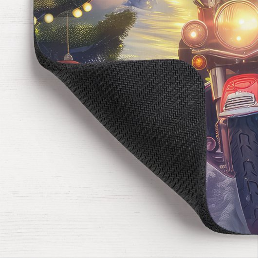 Corgi Hond Rijden Motorfiets Kerstmis Muismat (Hoek)