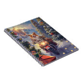 Corgi Hond Rijden Motorfiets Kerstmis Notitieboek (Rechterzijde)