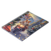 Corgi Hond Rijden Motorfiets Kerstmis Notitieboek (Linkerzijde)