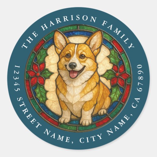 Corgi-hond Ronde Stickers (Voorkant)