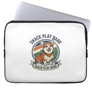 Corgi Hond Shirt Grappige Vintage Gravure Huisdier Laptop Sleeve