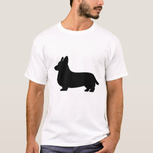 Corgi Hond Silhouet Minimalistisch Design Schatt T-shirt
