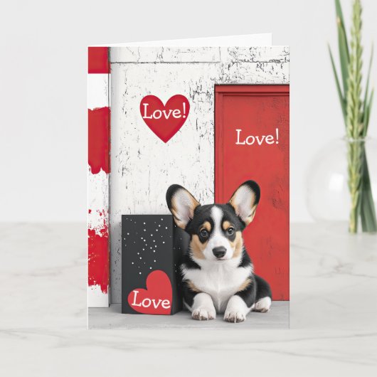 Corgi hond Valentijnskaart Bedankkaart (Voorkant)