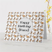 Corgi-hond verjaardagskaart kaart (Gele Bloem)