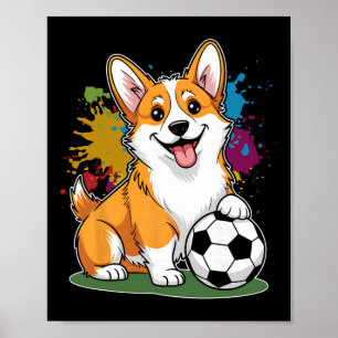 Corgi-hond Voetbal Byll Sportteam Dier Poster