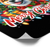 Corgi Hond Vrolijk Kerstfeest Kerst Matching Kerst Poster (Hoek)