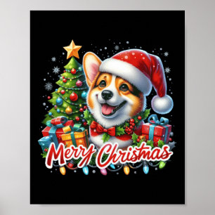 Corgi Hond Vrolijk Kerstfeest Kerst Matching Kerst Poster