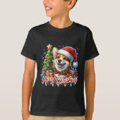 Corgi Hond Vrolijk Kerstfeest Kerst Matching Kerst T-shirt (Voorkant)