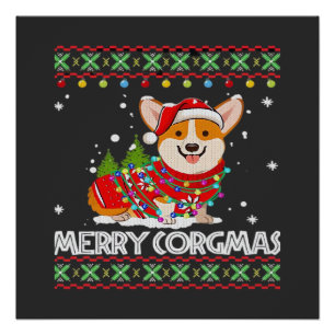 Corgi Hond Vrolijke Corgmas Kerstman Corgi Lelijke Perfect Poster