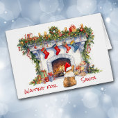 Corgi Hond Wachten voor Kerstmis Open haard