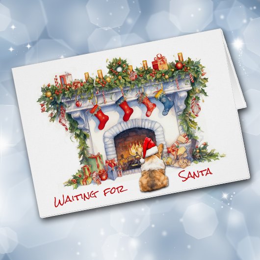 Corgi Hond Wachten voor Kerstmis Open haard